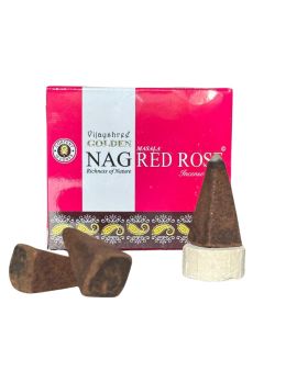 Encens cone Vijayshree Golden - Nag Rose rouge 10 pcs