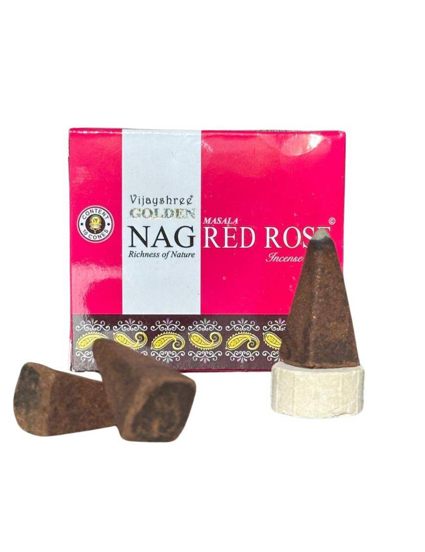 Encens cone Vijayshree Golden - Nag Rose rouge 10 pcs