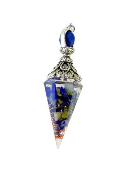Pendule cône Lapis lazuli 6 faces