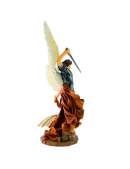 Statue de saint Michel terrassant le démon en polystone polychrome, peinte à la main, Hauteur 20cm Statue de saint Michel terrassant le démon en polystone polychrome, peinte à la main, Hauteur 20cm