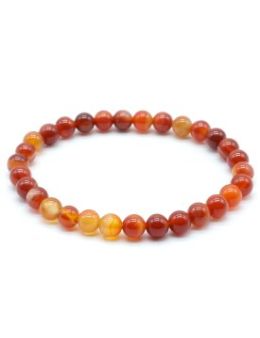 Bracelet Cornaline Rubanée perles 6mm