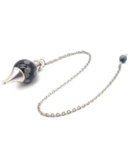 Pendule sphère Obsidienne Neige 4cm