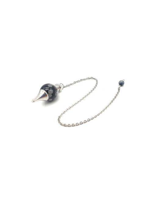 Pendule sphère Obsidienne Neige 4cm