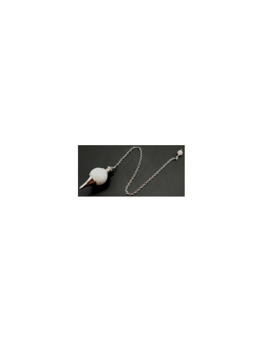 Pendule sphère Pierre de Lune Blanche 4cm