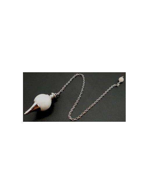 Pendule sphère Pierre de Lune Blanche 4cm Pendule sphère Pierre de Lune Blanche 4cm