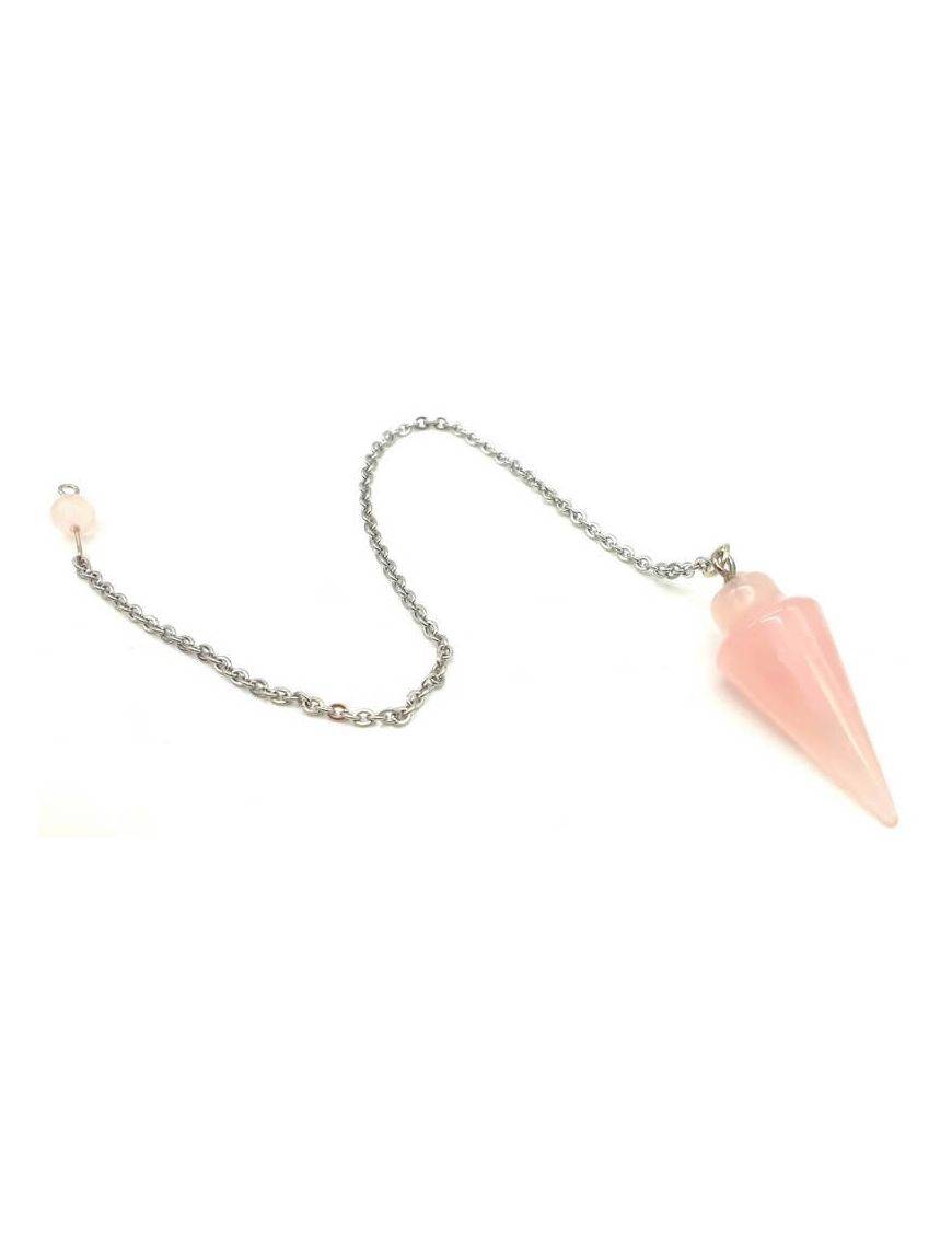 Pendule Goutte Quartz Rose 3cm