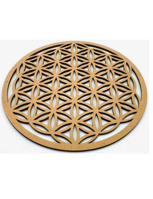 Plaque fleur de vie Sculpé - Bois - 20 Cm Plaque fleur de vie Sculpé - Bois - 20 Cm