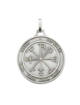 Pentacle de Saturne - Médaille talismanique - Argenté - 3cm