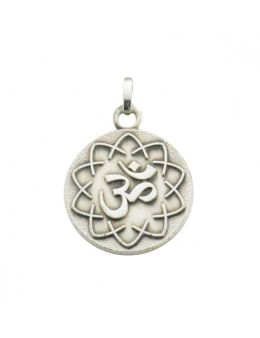 Pentacle Om - Médaille talismanique - Argenté - 3cm