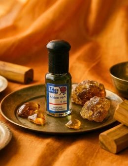 Essence concentrée d'Inde - Attar - Ambre Vert - 5mL