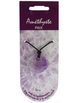 Pendentif pierre ronde percée - Améthyste