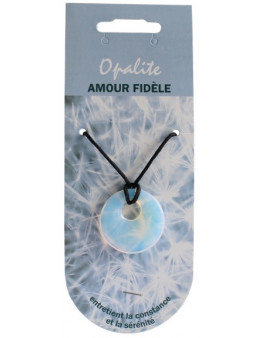 Pendentif pierre ronde percée - Opalite