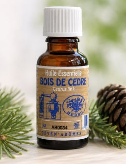 Huile essentielle Bois de Cèdre 20 ml avec Compte-gouttes