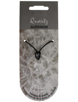 Pendentif pierre ronde percée - Quartz