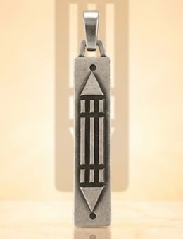 Barre Atlante - Médaille talismanique - Argenté - 3cm
