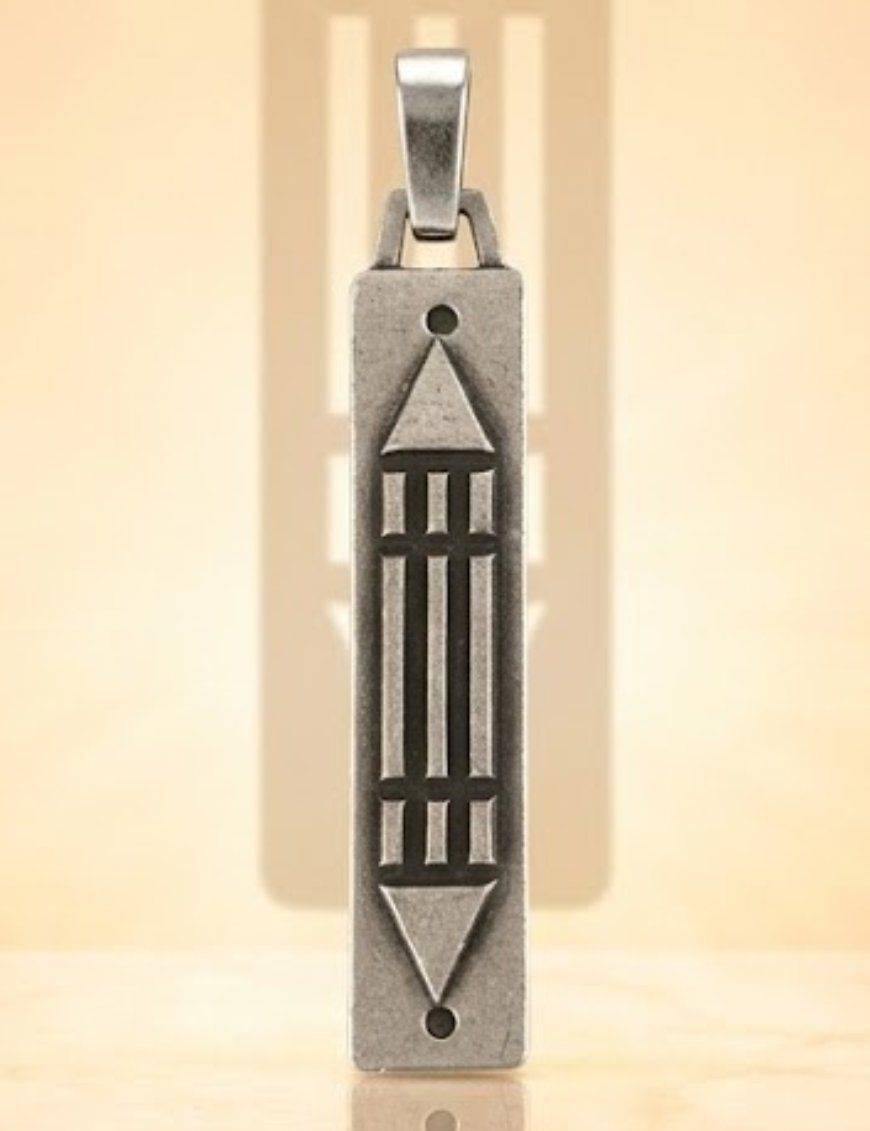 Barre Atlante - Médaille talismanique - Argenté - 3cm