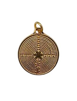 Pentacle Labyrinthe de Chartres - 2cm - Doré
