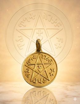 Pentacle de protection - Pentagramme + Sceau de Salomon - Médaille talismanique - 2.3cm