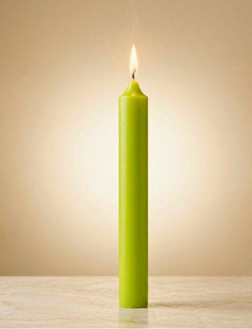 Bougie traditionnelle Batonnet 16 cm - Vert Pomme