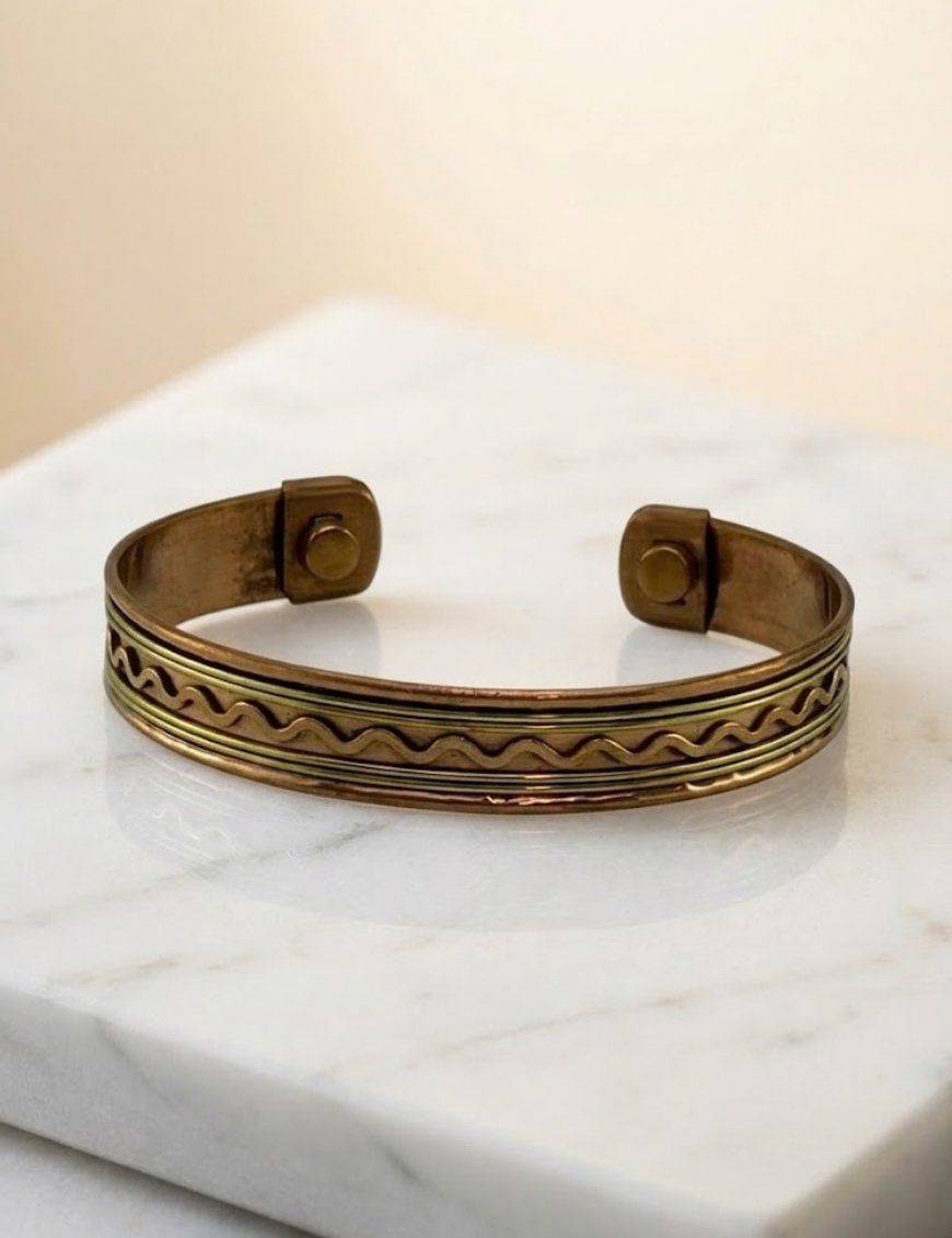 Bracelet en cuivre Magnétique - Vague