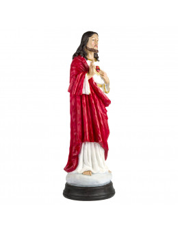 Statue résine Sacré coeur Jésus peinte à la main 60 cm