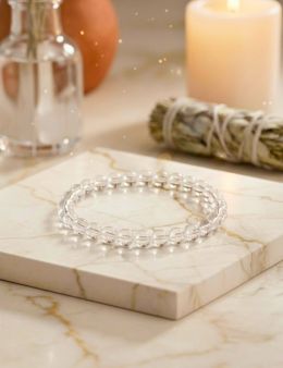 Bracelet Cristal de Roche perles 6mm