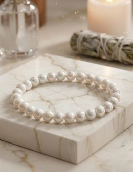 Bracelet 'Mother of Pearl' perles 6mm