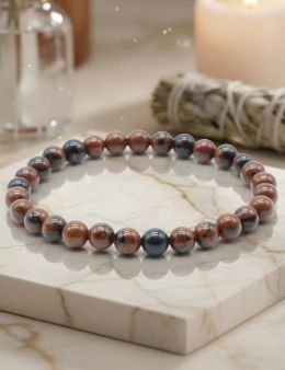 Bracelet Obsidienne Mahogany perles 6mm