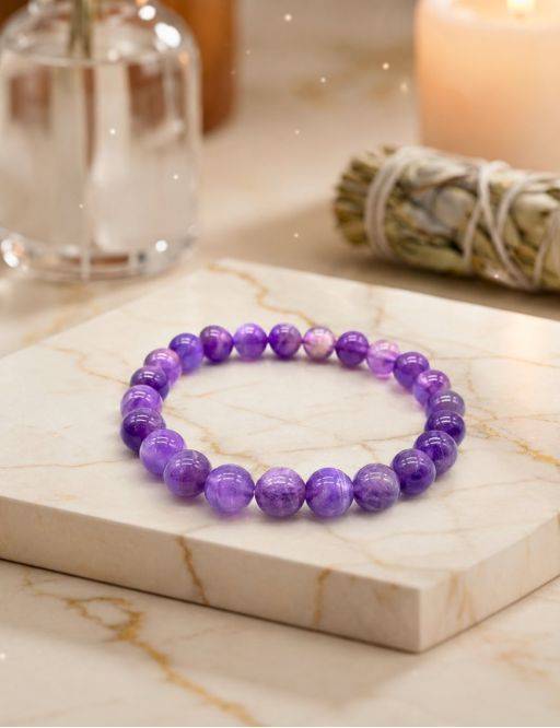 Bracelet perles 8mm - Améthyste