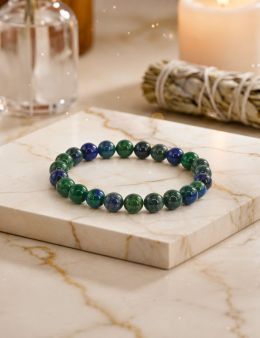 Bracelet perles 8mm - Azurite - Malachite