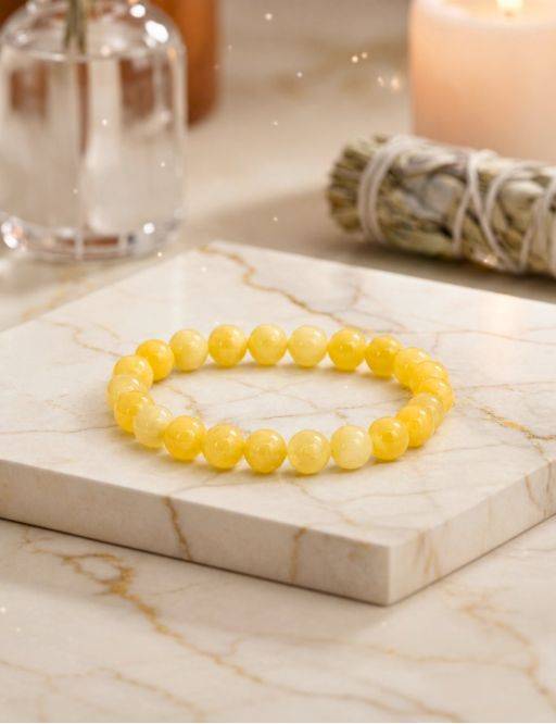 Bracelet perles 8mm - Calcite orange