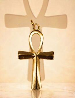 Croix d'Ankh - Médaille talismanique - Doré - 4cm