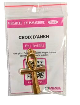 Croix d'Ankh - Médaille talismanique - Doré - 4cm