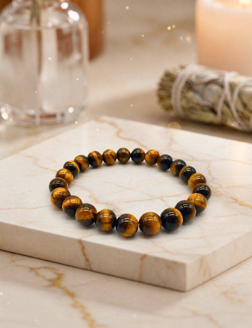 Bracelet perles 8mm - Oeil de tigre