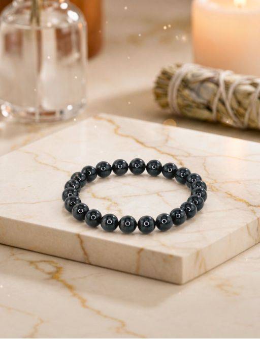 Bracelet perles 8mm - Onyx noir