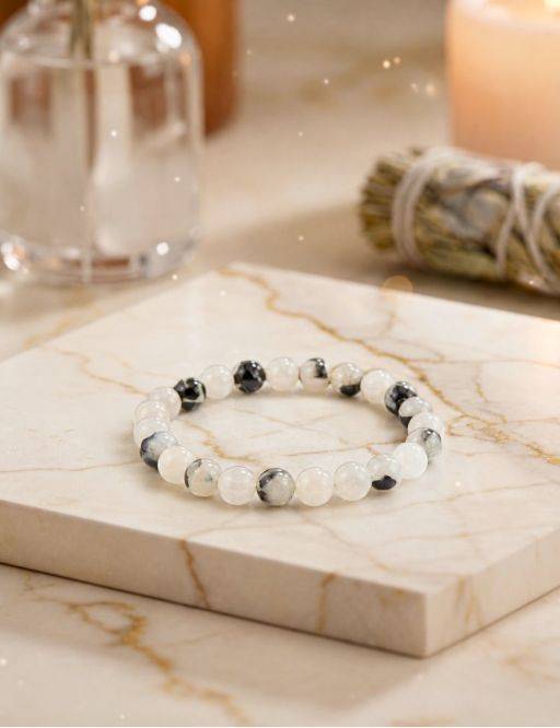 Bracelet perles 8mm - Quartz Rutilé