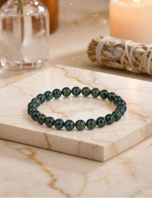 Bracelet perles 8mm - Serpentine foncée