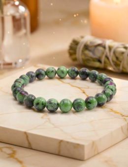 Bracelet Rubis Zoïsite perles - 8mm