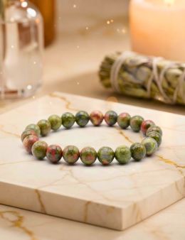 Bracelet Unakite perles 8mm