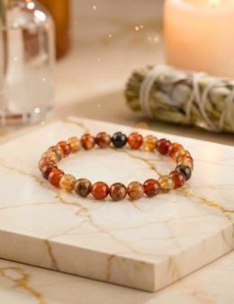 Bracelets perles - 8 mm -Agathe Rouge