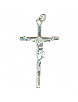  Croix argent avec christ rhodié