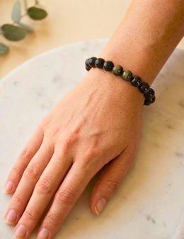 Bracelet perles - Obsedienne Noire - 8mm