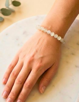 Bracelet perles 8mm - Jade blanche