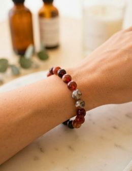 Bracelets perles - 8 mm -Agathe Rouge