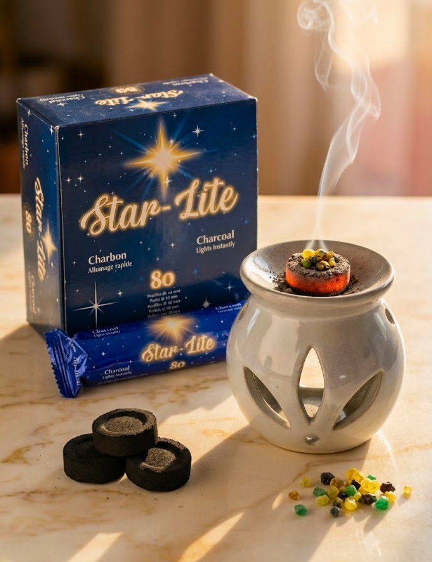 Charbon 40 mm - Star Lite auto allumant - Rouleau 10 charbons