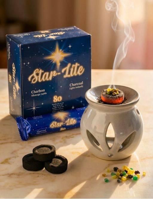 Charbon 40 mm - Star Lite auto allumant - Rouleau 10 charbons Charbon 40 mm - Star Lite auto allumant - Rouleau 10 charbons
