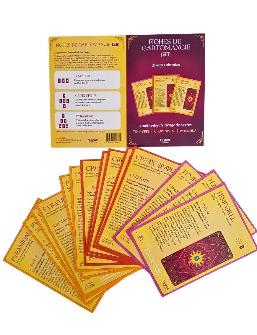 Fiches de Cartomancie Vol.2: 3 méthodes de tirage guidées