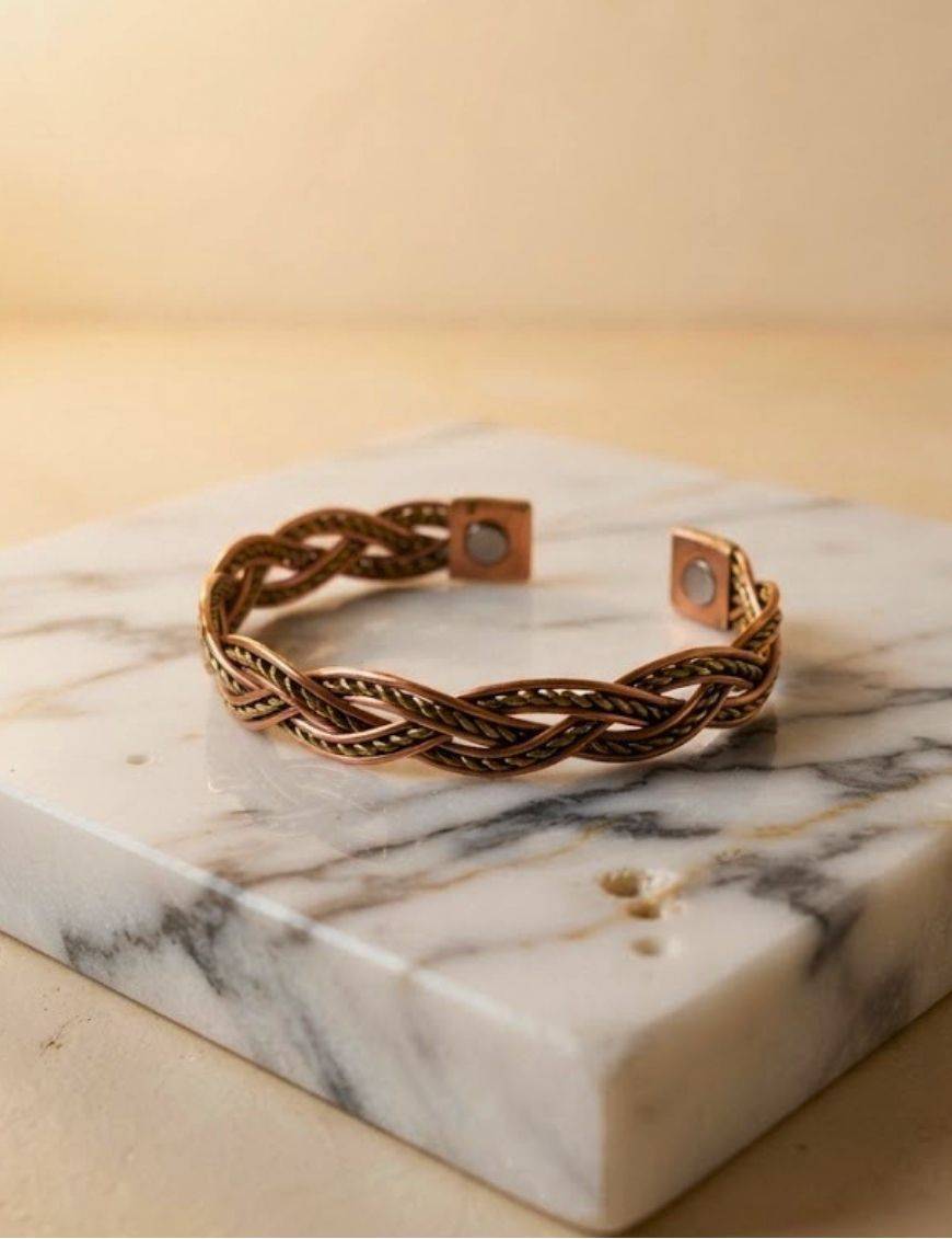 Bracelet Magnétique en Cuivre – Tresse Celtique