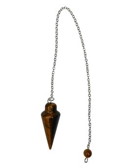 Pendule divinatoire Œil de Tigre conique 3cm | Confiance & radiesthésie