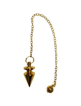 Pendule divinatoire métal doré cône ajouré | Radiesthésie